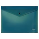 Папка-конверт на кнопке СТАММ "Хамелеон" А4, 180мкм, пластик, непрозрачная, зеленый хамелеон