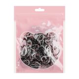Резинки для волос MESHU, белые/черные, 300шт., диаметр 2см, европодвес