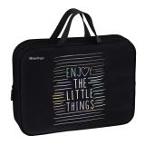 Папка текстильная с ручками 1 отделение, А4 Berlingo "Enjoy the little things", 350*265*75мм, текстиль, на молнии