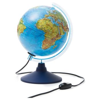 Глобус физико-политический рельефный Globen, 25см, с подсветкой от сети