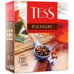 Чай Tess "Pleasure", черный, тропич. фрукты, лепестки цветов, шиповник, яблоко, 100 фольг. пакетиков по 1,5г