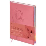 Еженедельник датированный 2026г., А6+, 80л., мягкий переплет, кожзам, BG "Season. Tulip", коралловый, полноцветный вырубной блок