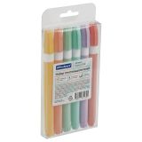 Набор текстовыделителей OfficeSpace "Simple" 6цв., пастельные, 1-4мм, чехол с европодвесом