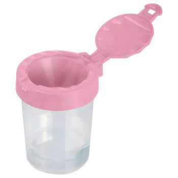 Стакан-непроливайка большой Гамма, пастельный розовый, с крышкой