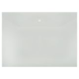 Папка-конверт на кнопке СТАММ А4, 120мкм, пластик, прозрачная