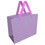 Пакет подарочный 32*26*12см MESHU "Hearts pattern", фольга, матовая ламинация