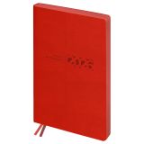 Ежедневник датированный 2026г., А6+, 176л., мягкий переплет, кожзам, BG "Waltz. Scarlet red", красный, цветной срез