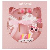 Набор аксессуаров для волос MESHU, розово-белый, 11 предметов, картонный бокс