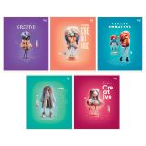 Тетрадь 60л, А5, клетка BG "Модный креатив", глянцевая ламинация