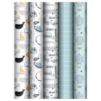 Упаковочная бумага глянц. 70*100см, MESHU "Детская", 80 г/м2, ассорти, 5 дизайнов